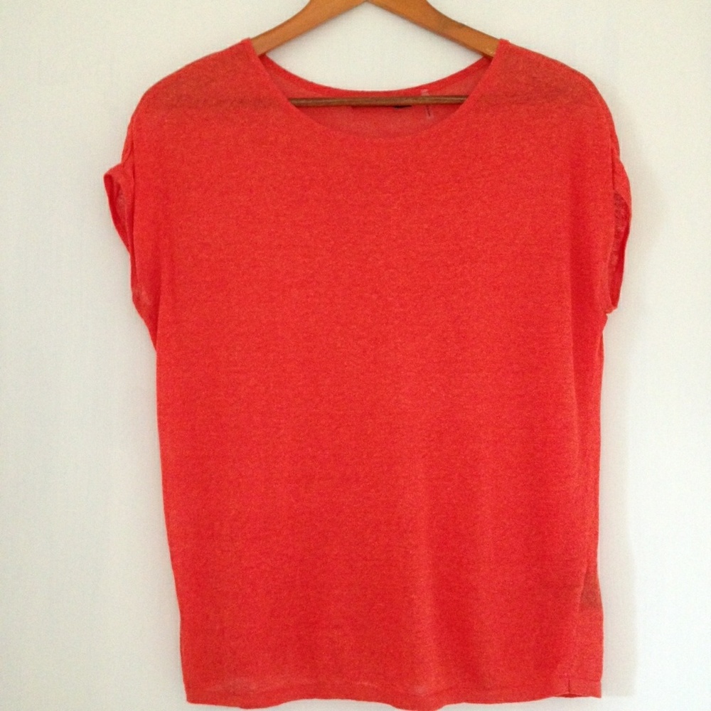 NIC+ZOE Linen Blend Relaxed Fit Tee Size XS